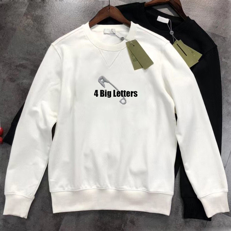 

2021 New mens hoodies couples casual Pullover long sleeve street Hip Hop Cotton big pin loose fit womens designer hooded stylist sweatshirt, Black