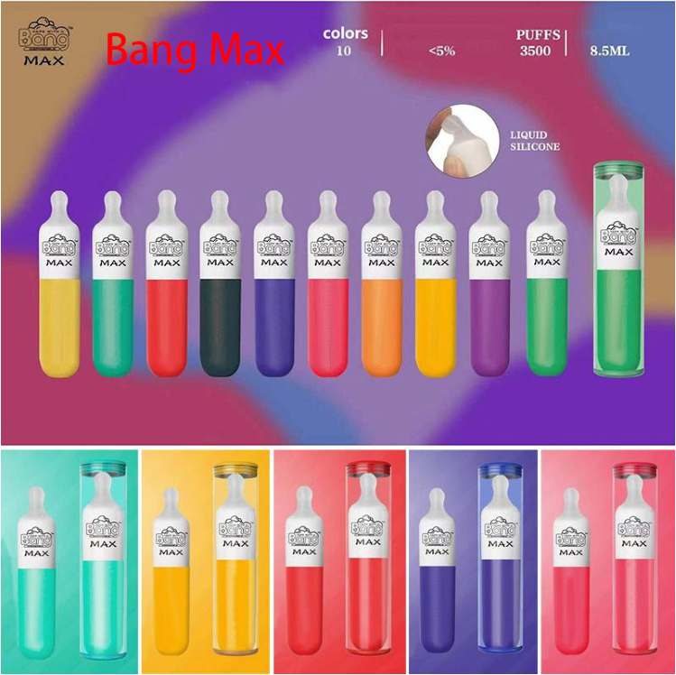 

Newest Bang Max Disposable E-Cigarettes 3500 Puffs 8.0ml Capacity 10 Colors Available Liquid Silicone With Gift Box VS XXL Puff Bar Plus