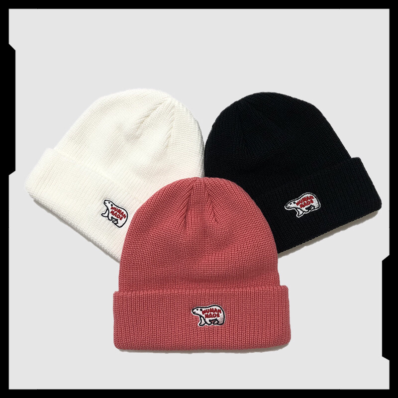 

Human Made Beanies Knitted Watch Hat Cuffed Warm Winter Hats For Men Women Acrylic Ski Skull Cap Hip Hop Casual Skullies Outdoor