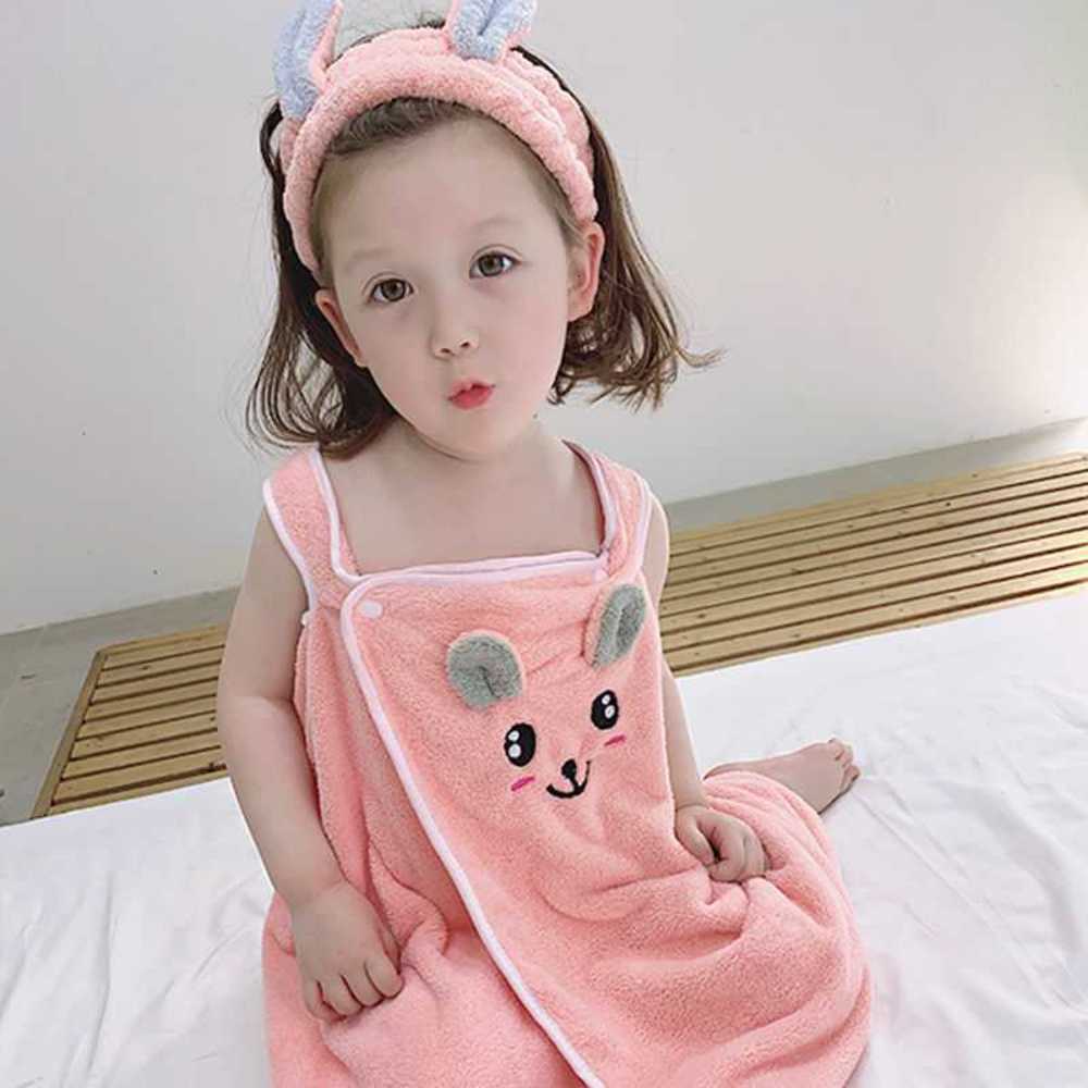 

Girls' bath towel can wear students' Korean version water absorbing lovely children's bathrobe Princess material big children cartoon