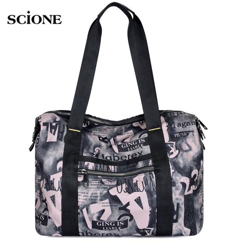 

Waterproof Woman Sport Printing Bag For Exercise Outdoor Gym Package Nylon Clothing Fitness BagsTraining Travel Handbags X259A Bags
