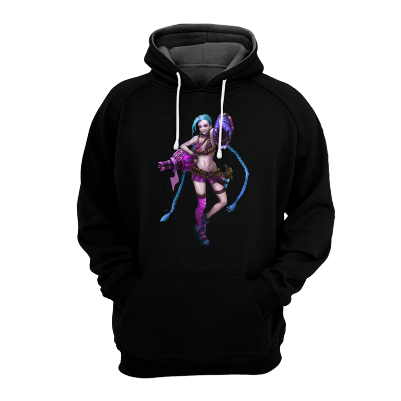 

3D Jinx Hoodie Print Lol Arcane cartoon fashion two-dimensional printing couple sweater casual street sweater winter pullover, Black