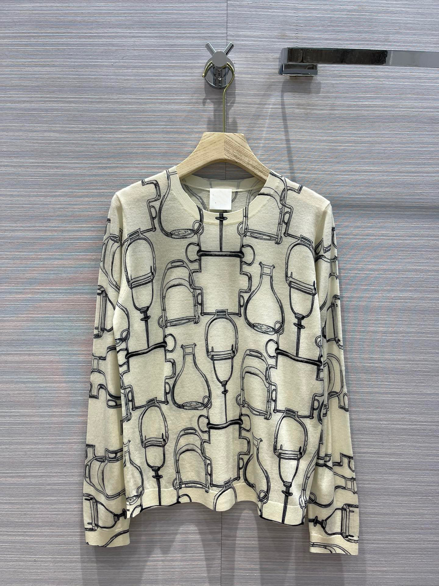 

2021 Autumn Milan Runway Sweaters O Neck Long Sleeve Women' Sweaters High End Jacquard Pullover Women Designer Sweater 0727-2, White