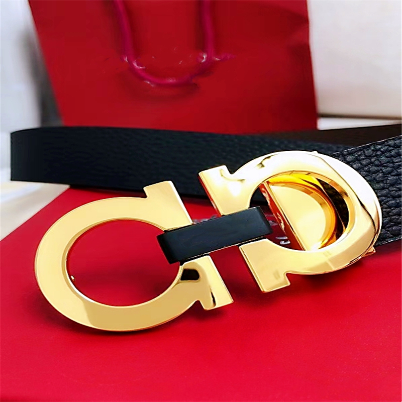 

Belts Women Strapbelt Mens Designers Belt High Quality Genuine Leather Luxury Lychee Pattern Waistbands Big Gold Buckle Fashion Business Casual, Black;brown