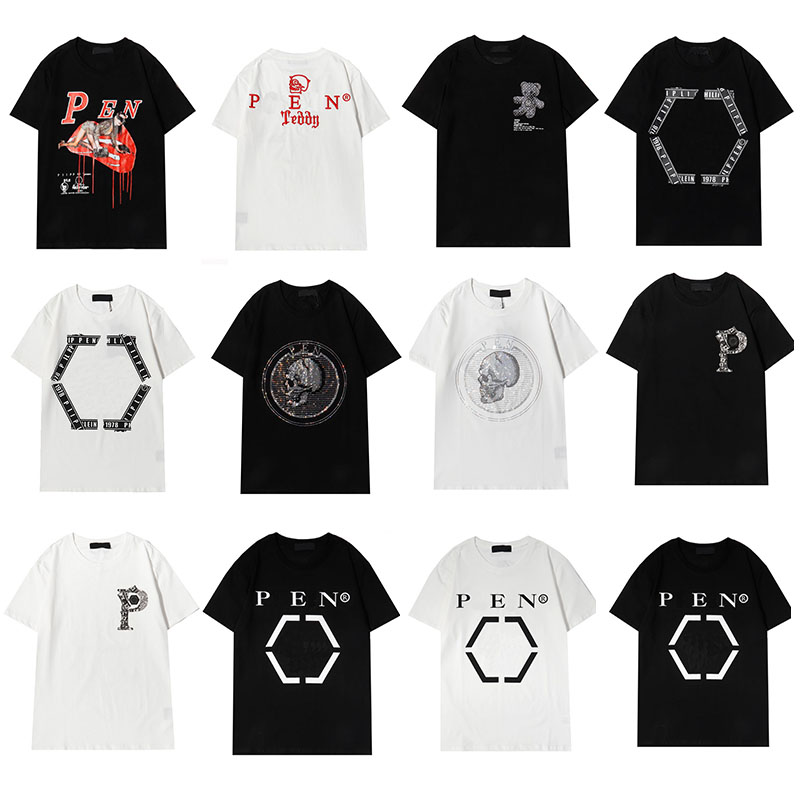 

2021 Germany Brand designer shirt Luxury t shirts phiilip plaln printed mens tees polos High street fashion casual letter print polo tops clothes, White;black