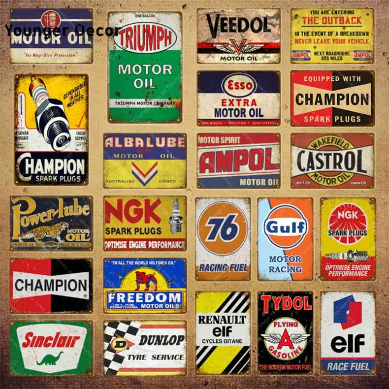 

Vintage Alba Motor Oil Metal Signs Power Lube Gasoline Garage Decor Ampol Art Poster Wall Plaque YI-142a
