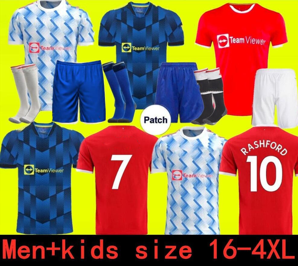 

RONALDO 21 22 Mancheste r SANCHO soccer B.FERNANDES UNITED jersey Fans Player version MAN LINGARD POGBA RASHFORD football shirt UTD 2021 2022 CAVANI men + kids kit sets, 21/22 player 3rd