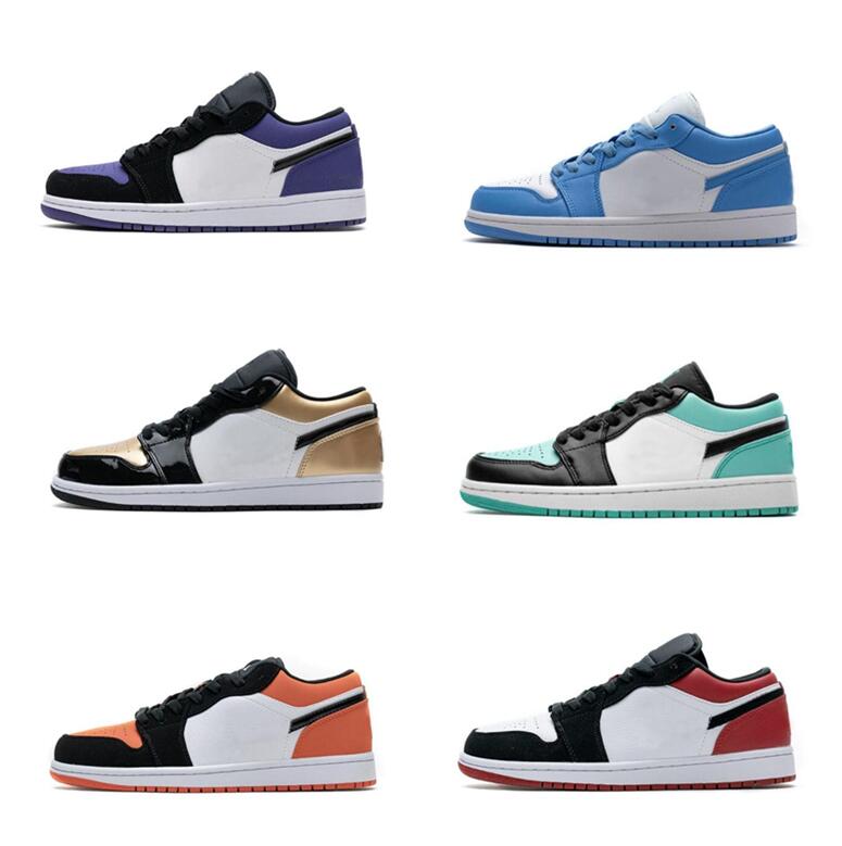 

2022 Mens Casual Shoes University Gold Smoke Grey Varsity Red Low Women 1s Black Purple Pine Green Sneakers size 36-44, #22