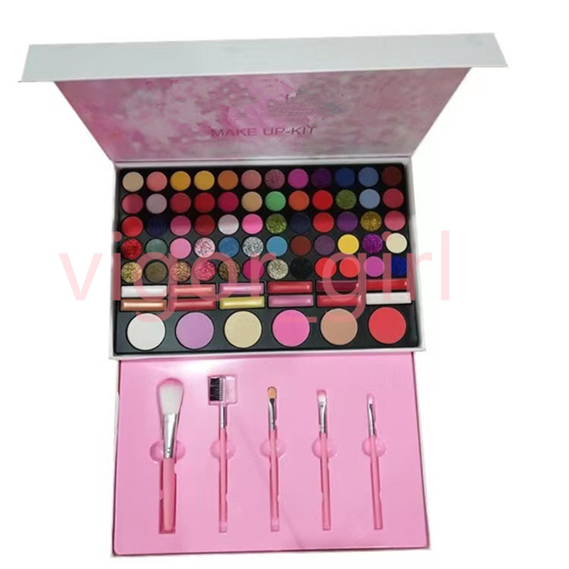 

High Quality KL Makeup Sets 78 Colors Eye Shadow Matter Shimmer Shadows Blush Brushes Make up Kit Christmas Gift