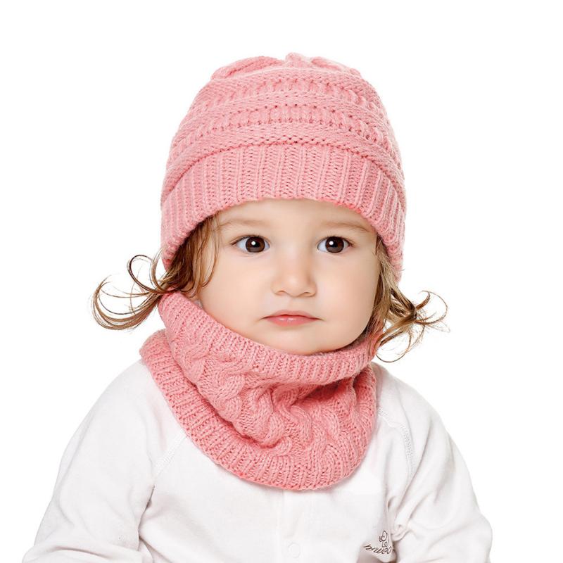 

Baby Born Beanie For Boys Girls Cap Cotton Knitted Winter Warm Hats+Scarf Caps & Hats, Yellow