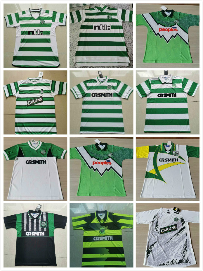 

2006 2008 Celtic Retro Soccer Jerseys 1991 1992 1998 1999 football shirts LARSSON Classic Vintage Sutton 1995 1997 kits top, Gold