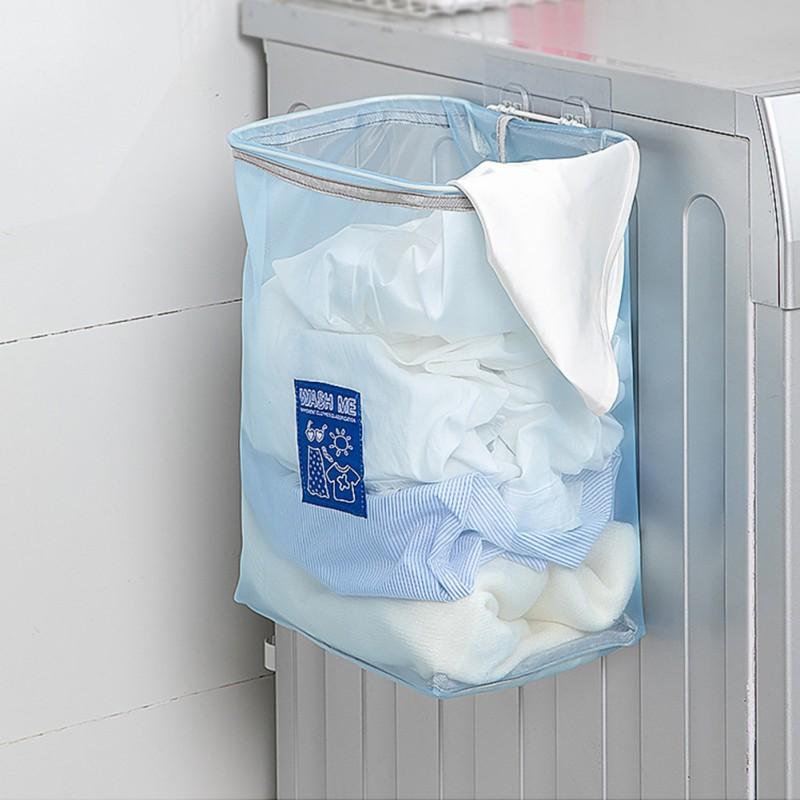 

Clothing & Wardrobe Storage Wall-Mounted Nylon Mesh Laundry Basket Foldable Household Dirty Large Capacity Sundries Organizer 2021