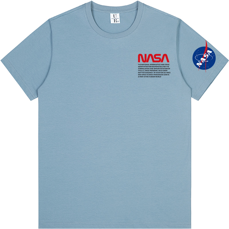 

National Aeronautics Space Administration NASA T Shirt Black Grey Red Pink White Men and Women size 239, Gray