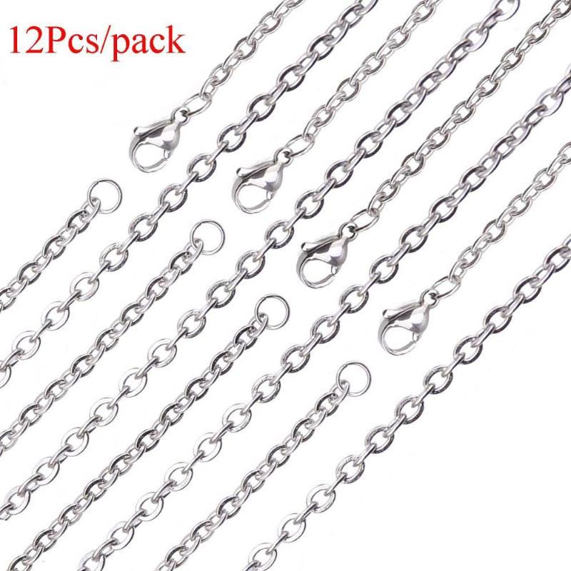 

Wholesale 12 PCS Genuine Stainless Steel O Style Cable Chain Necklace Link Chains Bulk For Jewelry Making 18-30 Inches