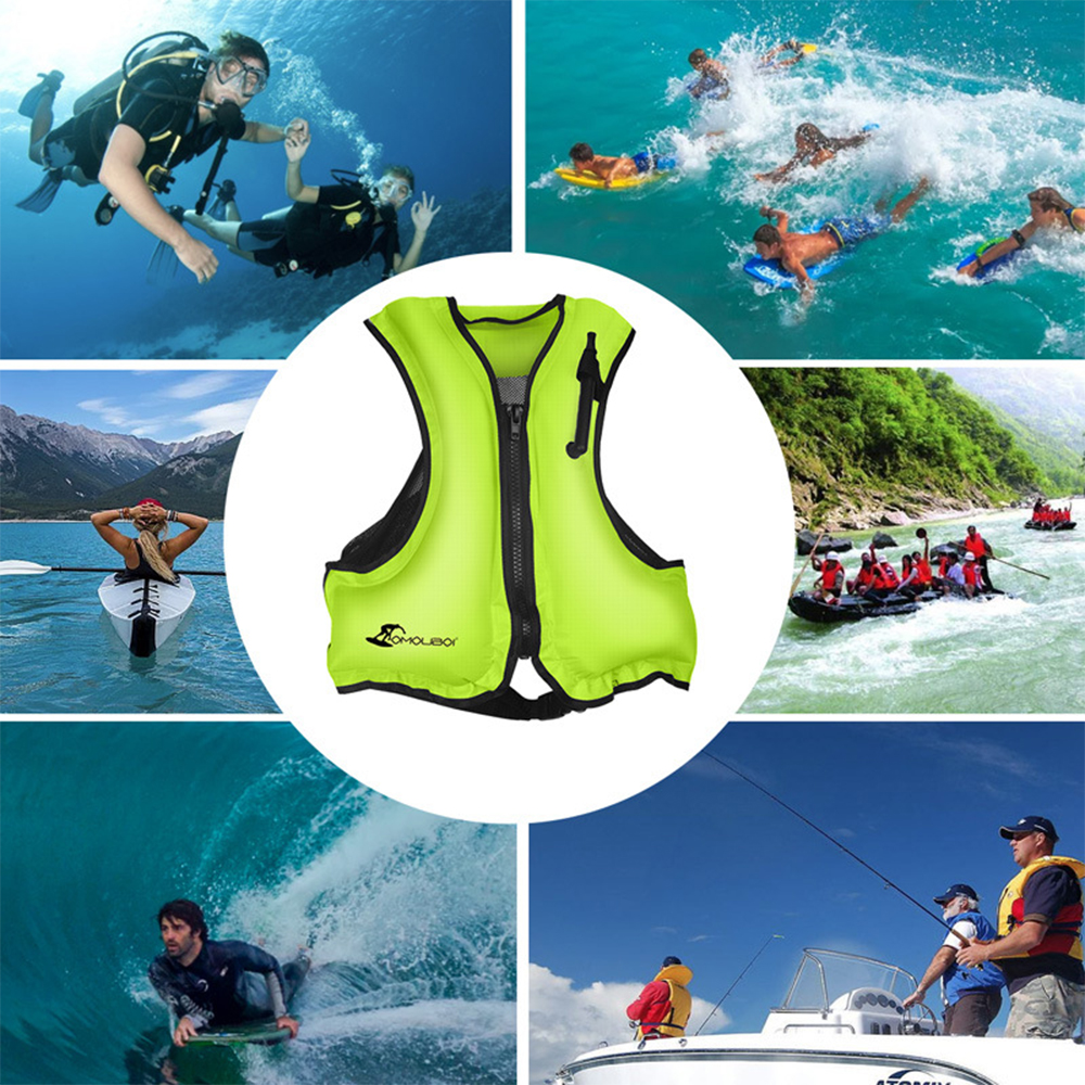 

snorkeling rafting surfing fishing water sports life jackets