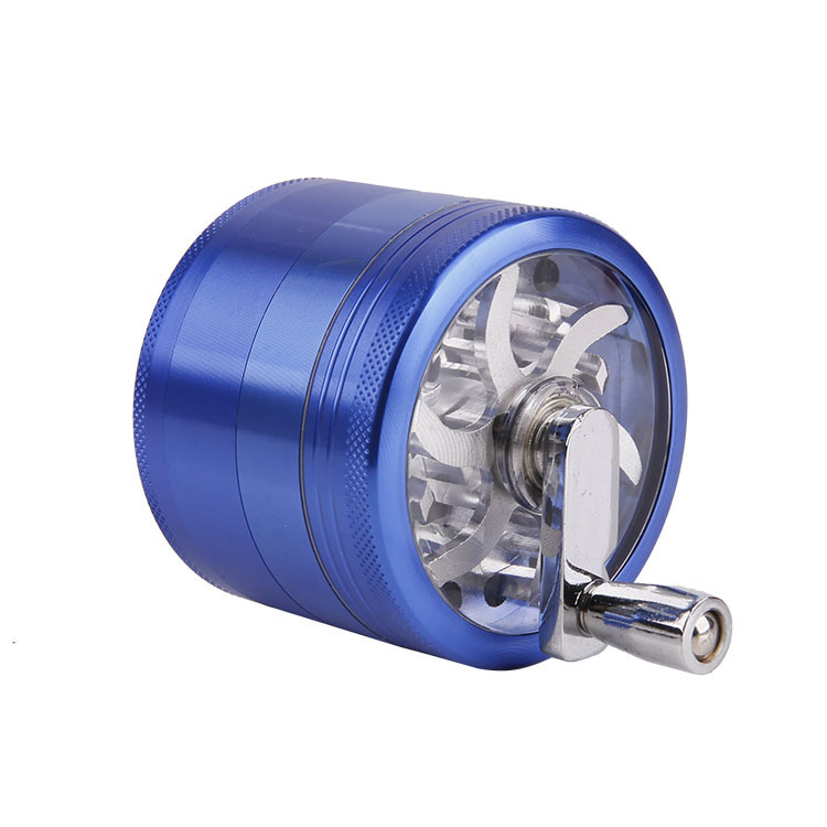 

Smoke grinders herb Hand crank metal 63mm 4 layer tobacco grinder for smoking 6 colors Zicn alloy cnc teeth colorful