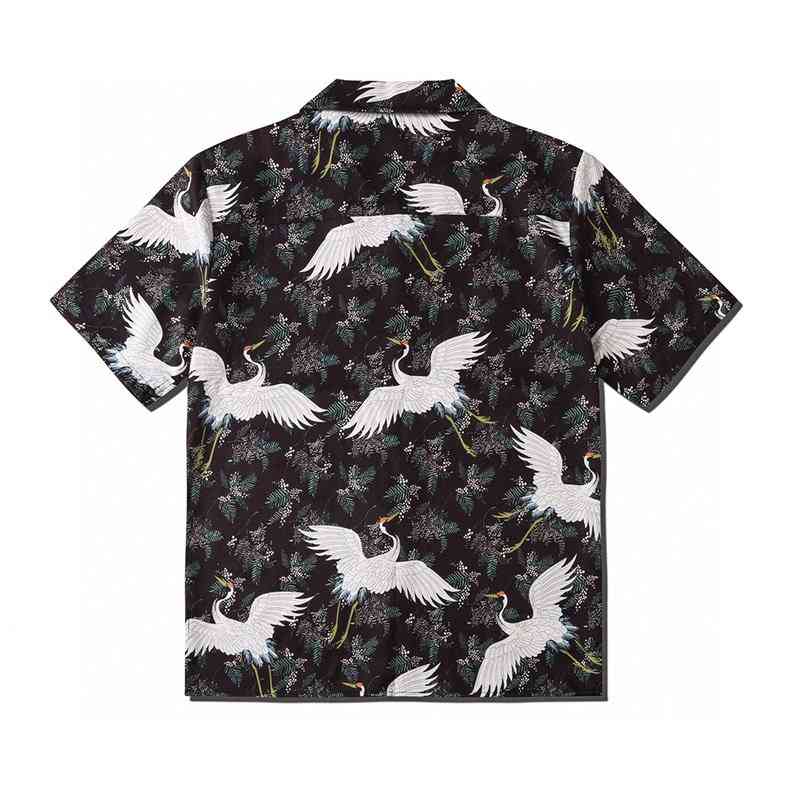 

Men' Casual Shirts Europe Spring Summer women Men Fantasy Chinese Eastern Style crane Allover print Short Sleeve shirt Cool Artistic Hip hop Shirt Designer Tee Y3ML, 1# shoe box