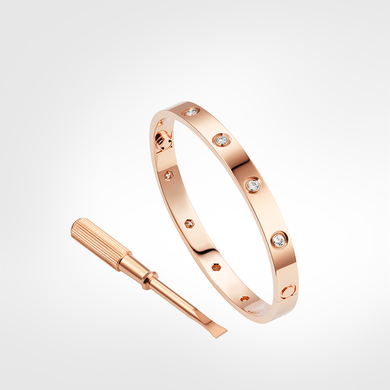 

Love Screw Bracelet 5.0 mens Bracelets 10Diamond designer Bangle luxury jewelry women Titanium steel Alloy Gold-Plated Craft Gold Silver Rose Never fade Not allergic