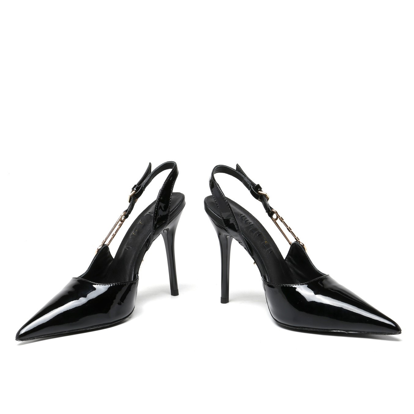 

2022 High Heel Sandals Women Pumps Wedding Runway Pointed Toe Low Black Fashion Woman Sandals Lady Brand Design slingback sexy genuine leather, Grey