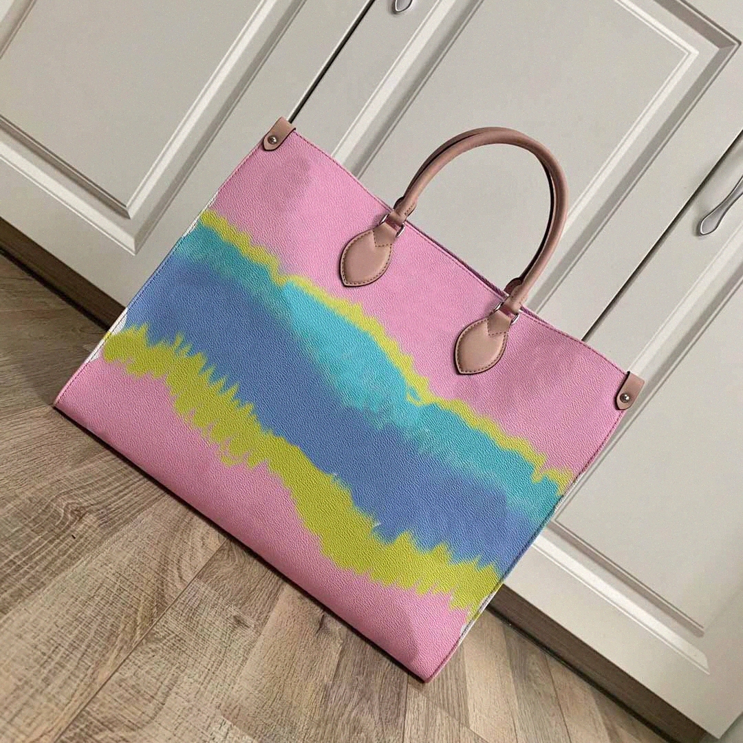 

Onthego large capacity book totes fashion sac femme leather shoulder bag womens handbag duplex print Toron handle lady shopping bags w L8hP#