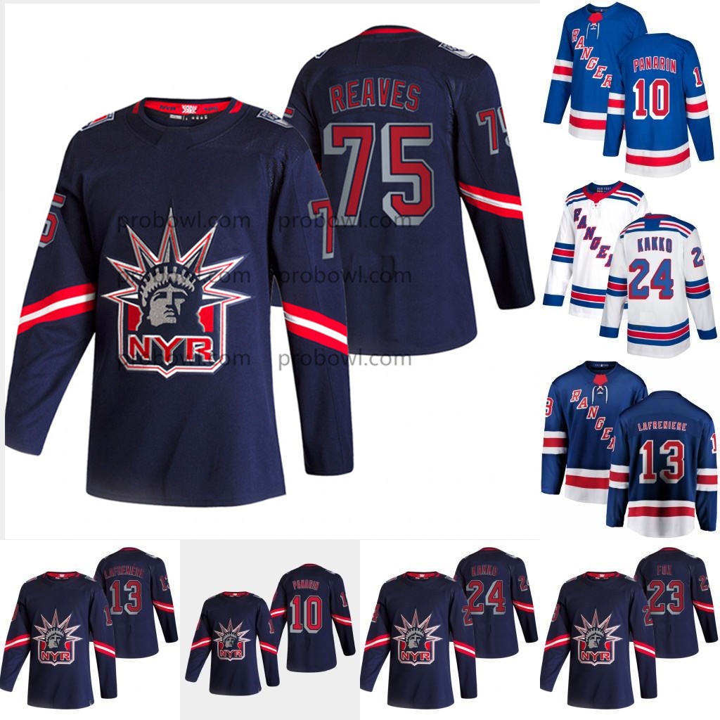 

Ryan Reaves New York Rangers 2021 Mika Zibanejad Jersey Adam Fox Artemi Panarin Alexis Lafreniere Kaapo Kakko Igor Shesterkin Jacob Trouba Ryan Strome Sammy Blais, Blue youth s-xl