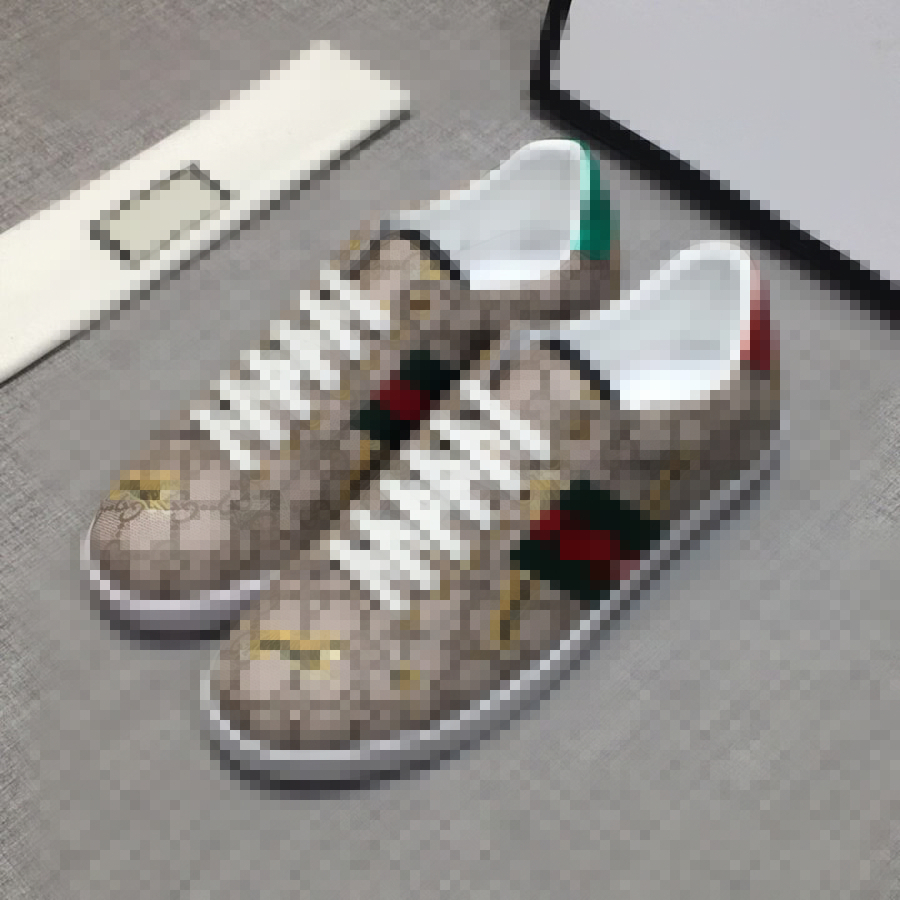 

high quality mens designer shoes gg white leather Ace print tiger sneakers men platform casual sneaker, Black