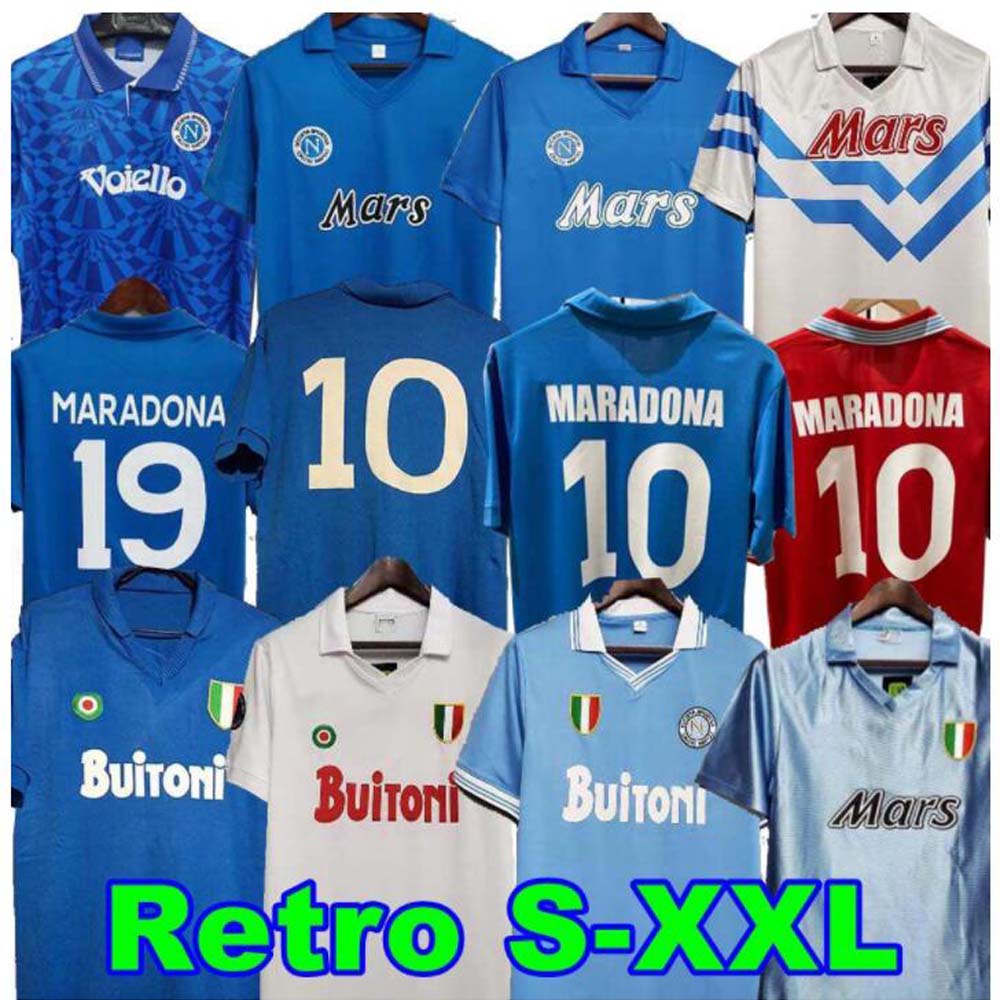 

87 88 Retro Napoli Maradona Soccer Jerseys 86 89 91 93 Napoli Jersey 1987 1988 Mertens German Bald Maradona Hamsik Vintage Shirts, Black;yellow