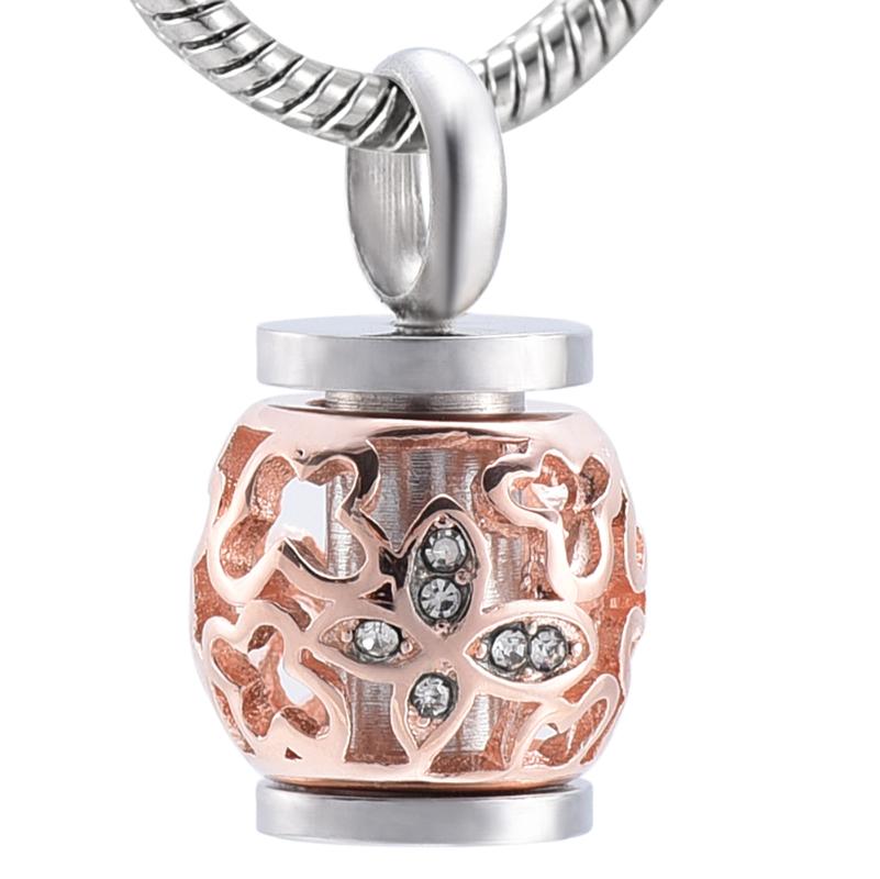 Pendant Necklaces Beautiful Hollow Butterfly Ashes Cremation Jewelry Urns Memorial Necklace Holder Lantern For-image-706609788