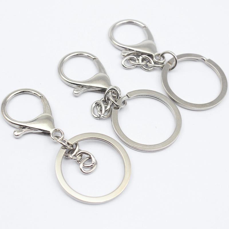 

Keychains 5pcs/Lot Silver Plated Metal Blank Keyring Keychain Split Ring Keyfob Key Holder Rings Women Men DIY Chains Accessories