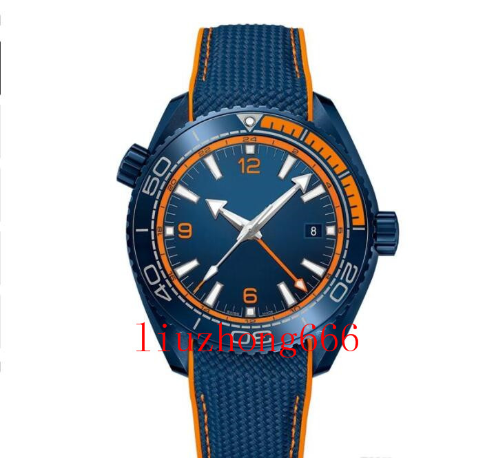 

men blue automatic mechanical ceramic bezel men's stainless steel movement men's watch sports diving men's watch, 50m waterproof