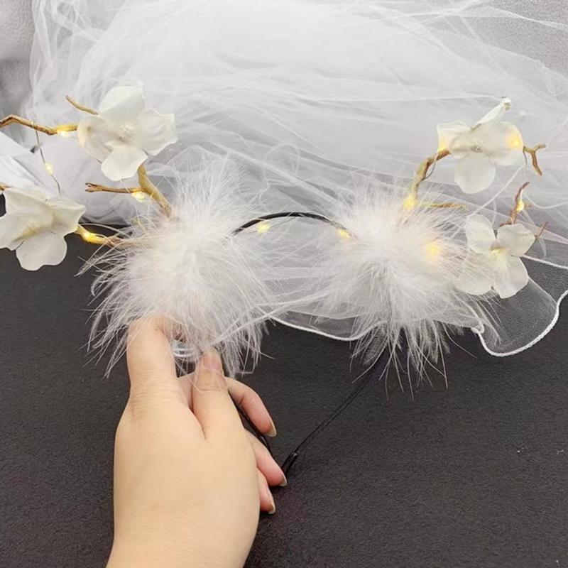 

Party Decoration Useful Headband Multi-purpose Long Lifespan Anti-crack Christmas Antlers Electric