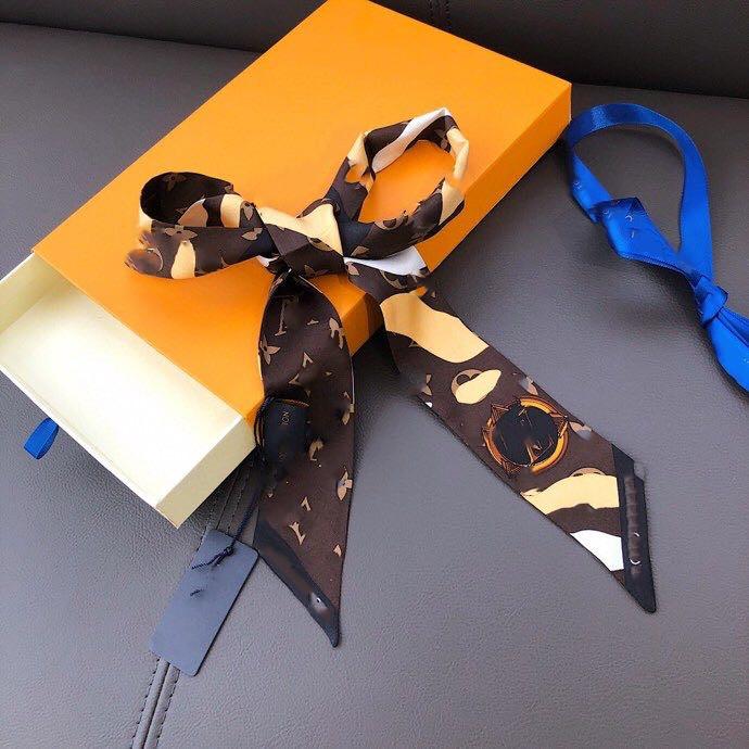 

2021 Designer Silk Scarves Fashion Headbands Classic Women High-end Velvet Scarves Go with Hair Band VV, Blue;gray