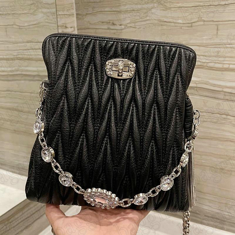 

Iconic Matelasse Napa Crystal Pearl Mini Chain Shoulder Bags Soft Lambskin Leather Luxurys Womens Designers CrossBody Clutch, For make up difference fees;no bag