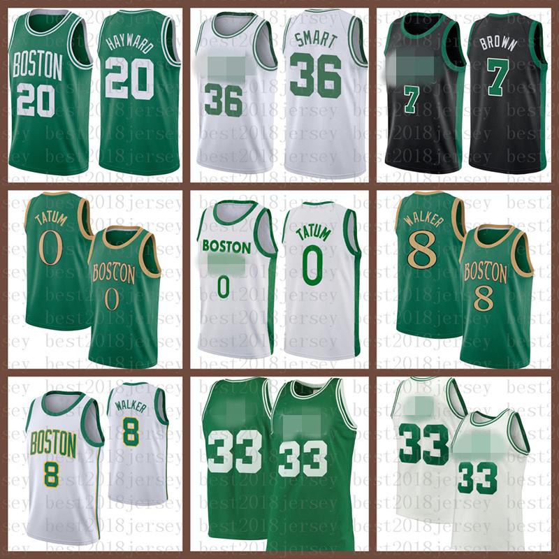 

2021 New Basketball Jersey Boston Celtics 33 Marcus 36 Smart Jayson 0 Tatum Kemba 8 Walker Marcus 36 Smart Gordon 20 Hayward Green, Black;red