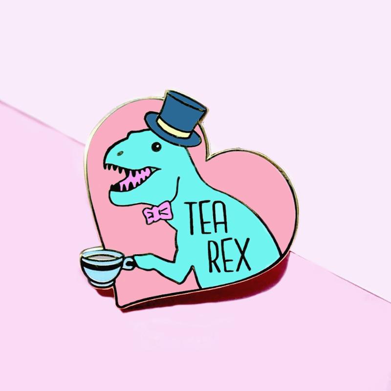 

Pins, Brooches Sale Cute Tyrannosaurus Tea Rex Hard Enamel Pins Fashion Cartoon Pastel Animals Drink Enthusiast Unique Gift 2021