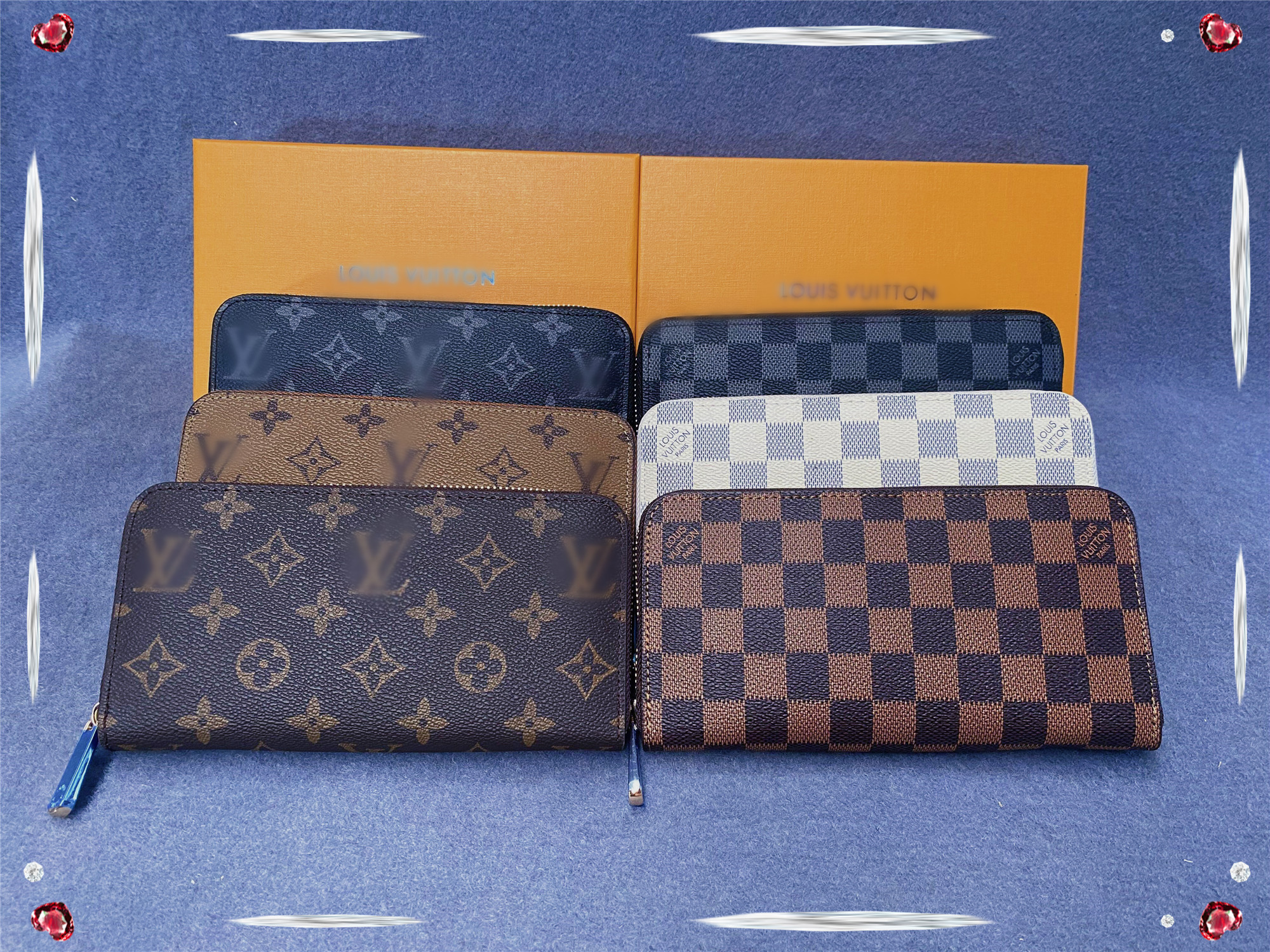 

YSLGGLVLOUISVITTONVUTTON esigners Leather Single Zipper Long Wallets Evening Bags Coin Purse Embossed Clutch Wallet With Box M60017, 19