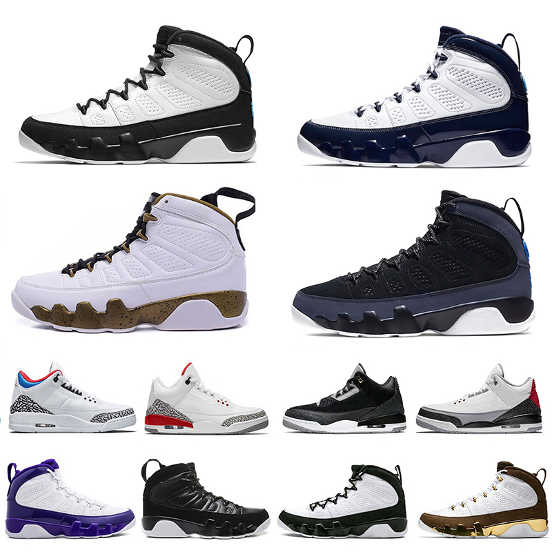 

Jumpman Mens 9 OG Basketball Shoes 9s The Spirit Racer Blue High Bred Pearl Blue Snakeskin Pink Photo Gold Silver Glitter Barons Men Sports Trainers Sneakers, Pay for box