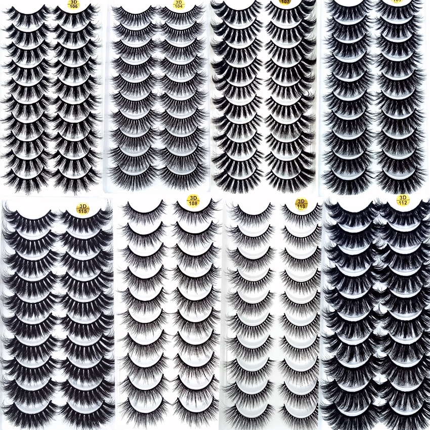 

2/5/10 Pairs Natural False Fake Long Makeup 3d Lashes Extension Eyelash Mink Eyelashes for Beauty 57