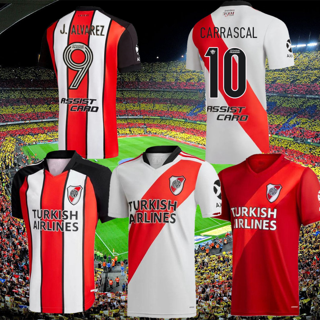 

2021 2022 River Plate Soccer Jerseys QUINTERO PRATTO BORRE CARRASCAL home away 3rd football men and kids shirts KIT, Black