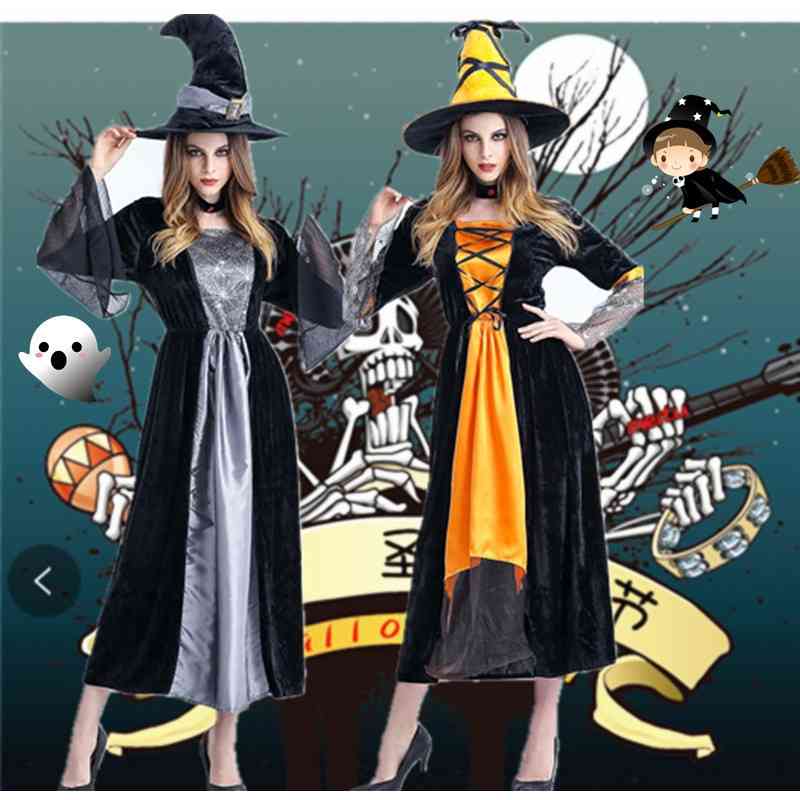 

Halloween Horror witch Role Play Witch Cosplay stage costume nightclub Theme Party Costume, Black;red