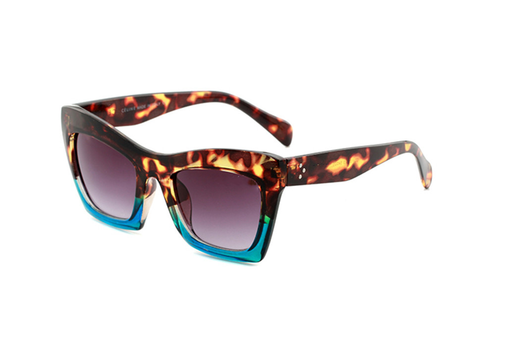 

High quality 41399 new sunglasses glasses personality trend sunglasses ladies cat eye sunglasses flat mirror, White;black