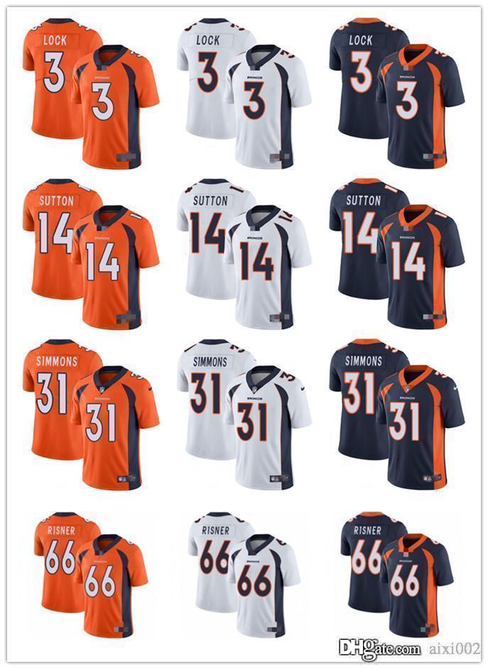 

Mens Women Youth Denver Broncos 14 Courtland Sutton 3 Drew Lock 31 Justin Simmons 66 Dalton Risner Orange Navy Football Jerseys, Black;red
