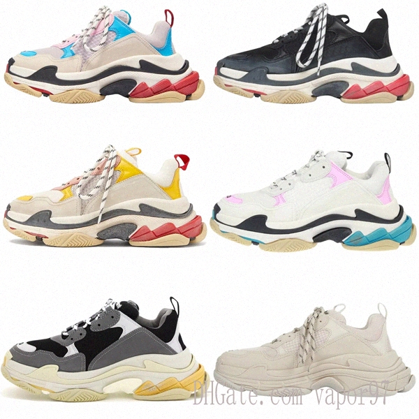 

mens old dad 17FW Casual shoes Low Platform Sneakers balencaiga Triple S Black Men Women Designer Chaussures 0101 g8FU#