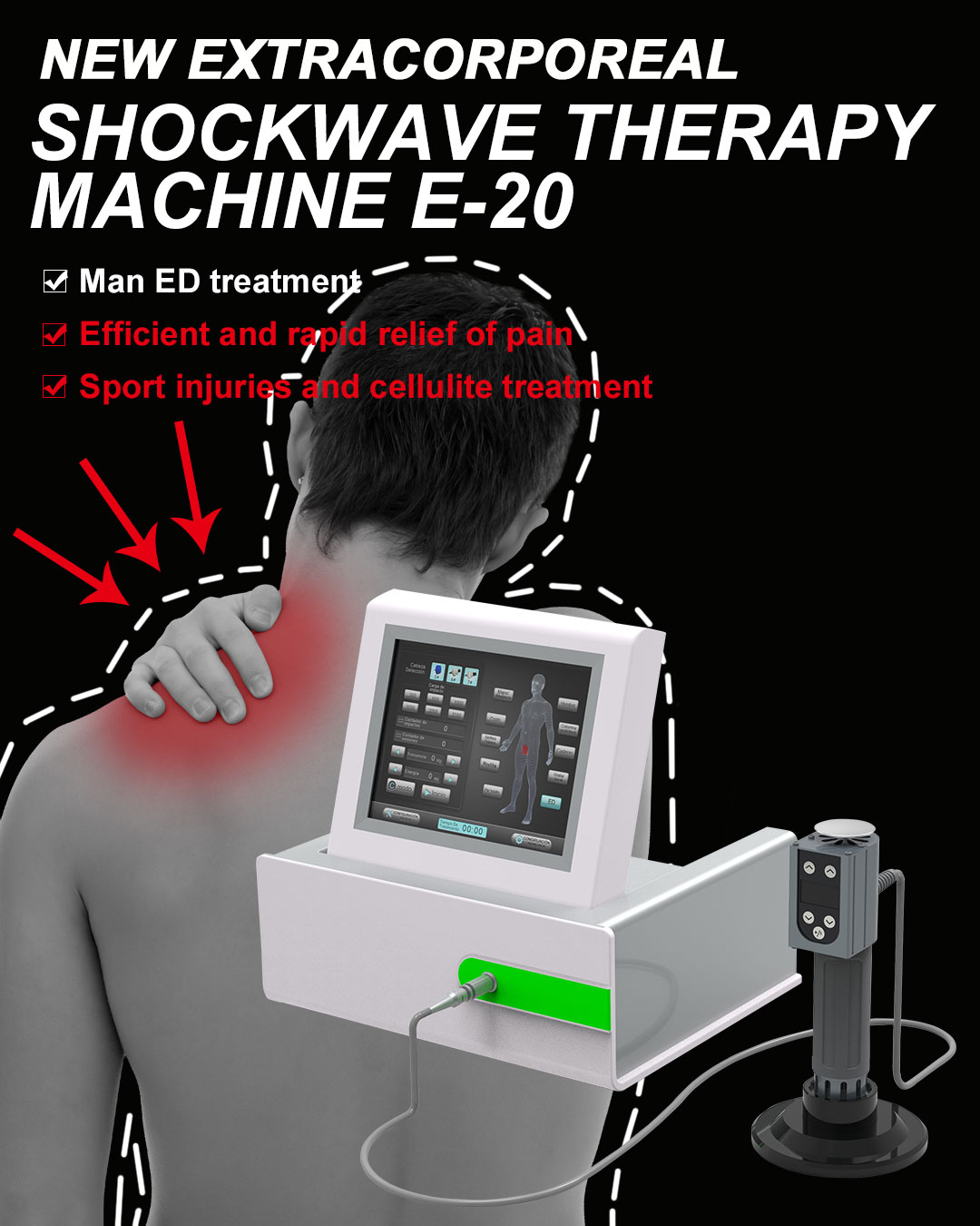 Professional Shockwave Therapy Machine Health Care Shock Wave ED Treatment And Relieve Muscle Pain Physiotherapy Extracorporeal Massager-image-716932092