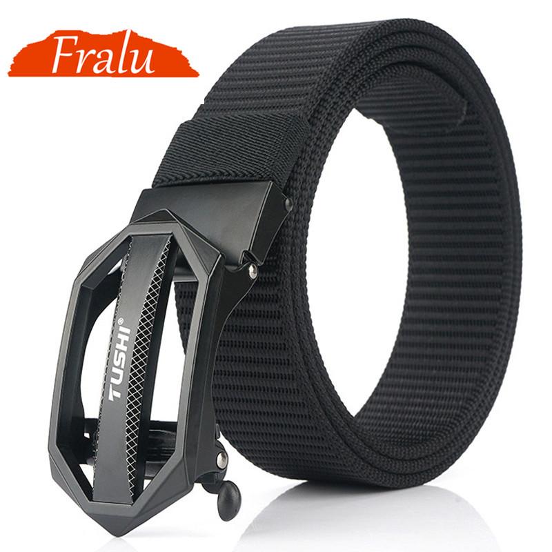 

Belts FRALU Winter Men's Casual Business Belt Automatic Buckle Nylon Official Authentic, Black;brown