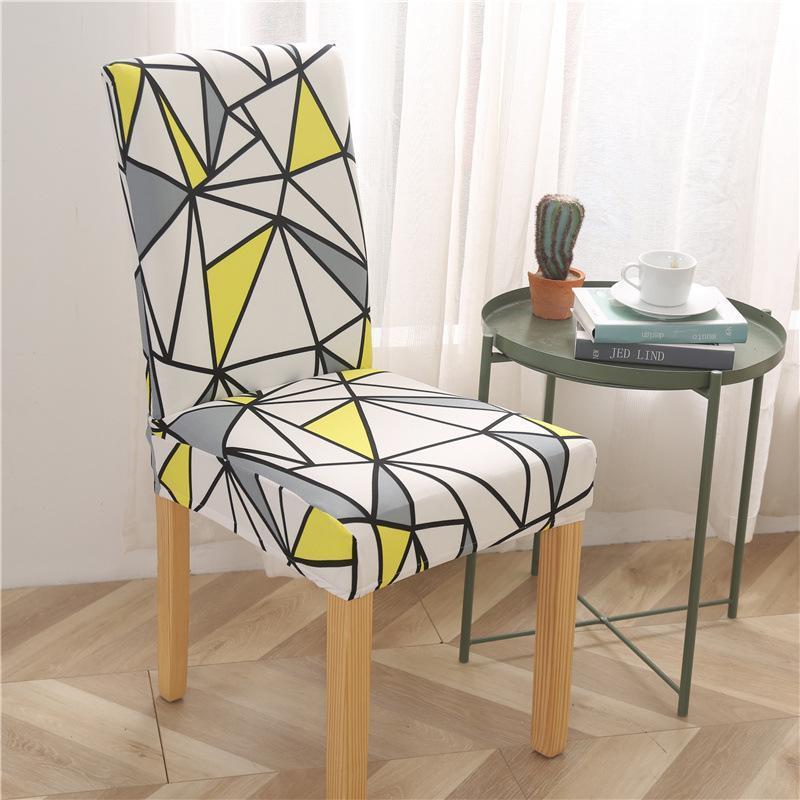 

Chair Covers Nordic Style Printed Cover Spandex Stretch For Dining Room Kitchen Wedding Banquet Anti-dirty Home Seat Decor
