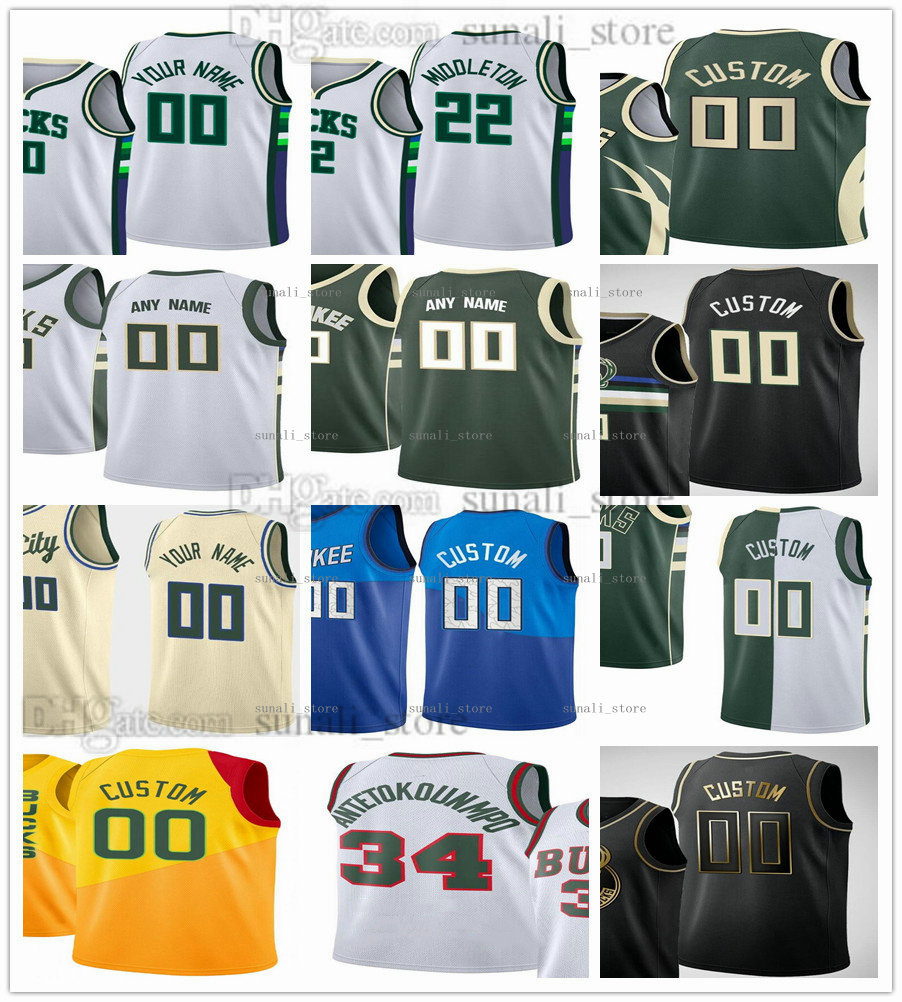 

Printed Basketball Khris 22 Middleton Jerseys Jrue 21 Holiday 43 Thanasis Giannis 34 Antetokounmpo Bobby 9 Portis Jr. Brook 11 Lopez Donte 0 DiVincenzo 7 Grayson Allen, Black