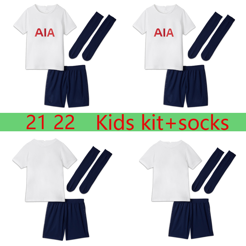 

Kids kit+socks 21 22 KANE SON BERGWIJN Soccer Jerseys 2021 2022 LUCAS DELE Football shirt BALE NDOMBELE boy sets, Black