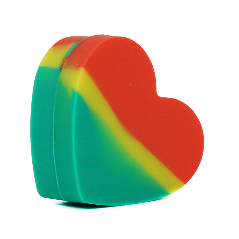 

17 Ml Silicone Jars Dab Wax Oil Container Lovely Heart Shape Colorful Nonstick Silicon Containers Sample