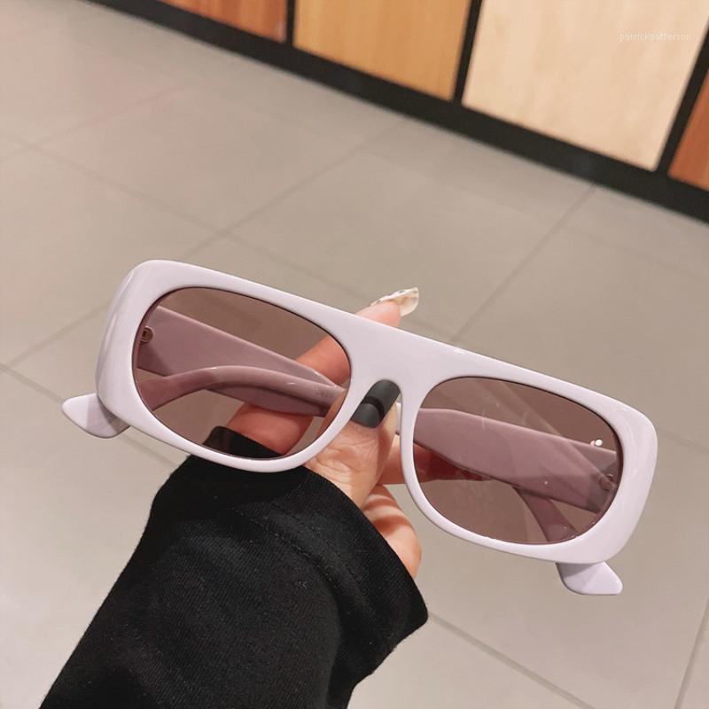 

One-peice Luxury Designer Sunglasses For Women Pnik Black Trend Elegant Square Eyewear Clear Vintage Oversized Shades